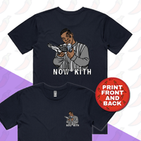 S / Navy / Small Front & Large Back Design Tyson Now Kith 🕊️ - Men's T Shirt