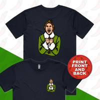 S / Navy / Small Front & Large Back Design Will Ferrell Elf Christmas 🧝🎄- Men's T Shirt