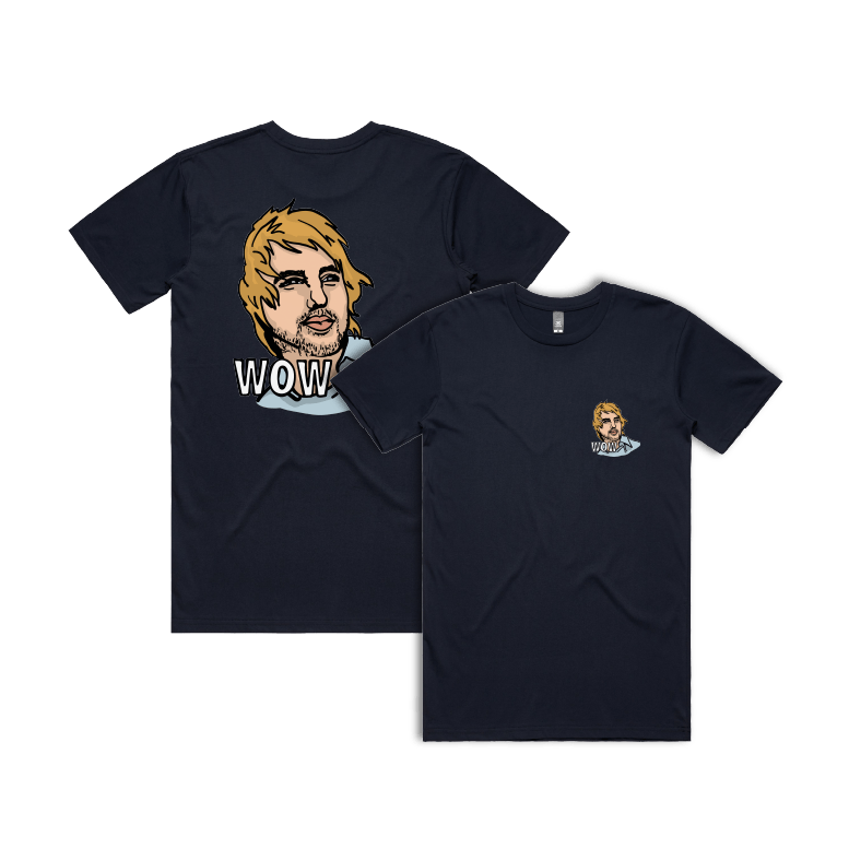 S / Navy / Small Front & Large Back Design Wow 😲 - Men's T Shirt