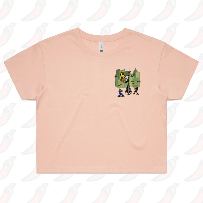 S / Pink 5G Zombie 📡🧟‍♂️ - Women's Crop Top