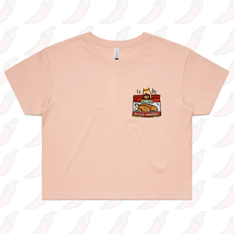 S / Pink Aussie Handbag 🍗 – Women's Crop Top
