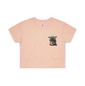 S / Pink Baby Yoda 👶 - Women's Crop Top
