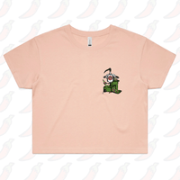 S / Pink BALI BIN CHICKEN 🗑️ - Women's Crop Top