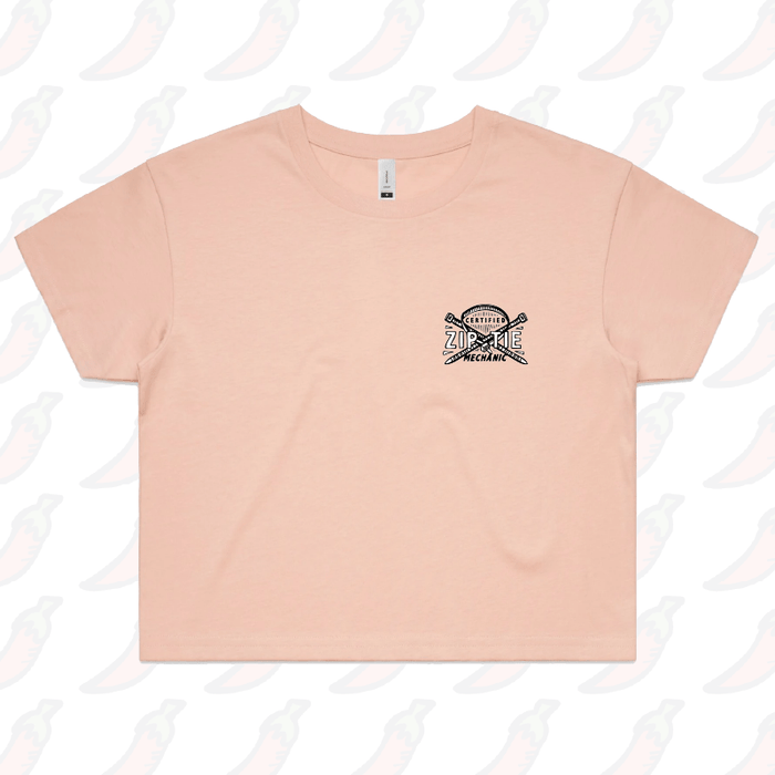 S / Pink Certified Ziptie Mechanic 🔧 – Women's Crop Top