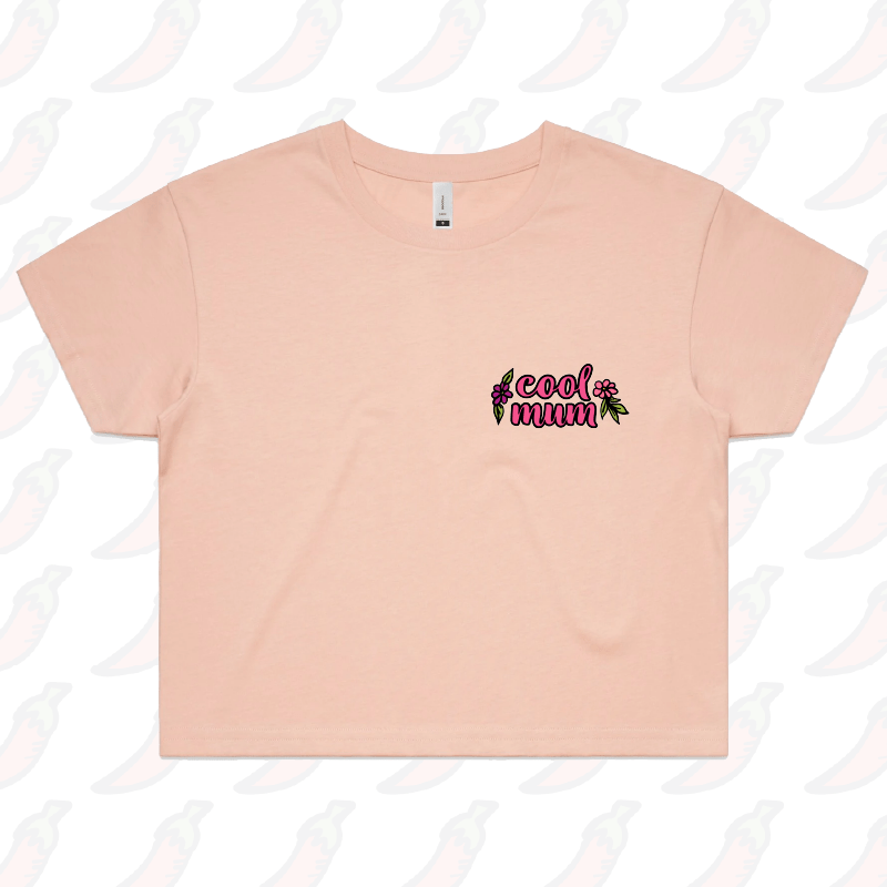 S / Pink Cool Mum 🌷–  Women's Crop Top