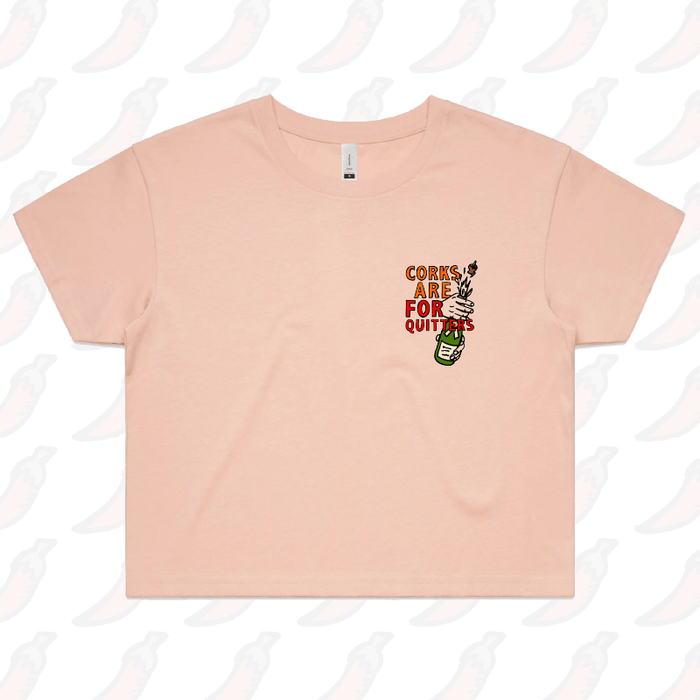 S / Pink Corks Are For Quitters 🍾 – Women's Crop Top
