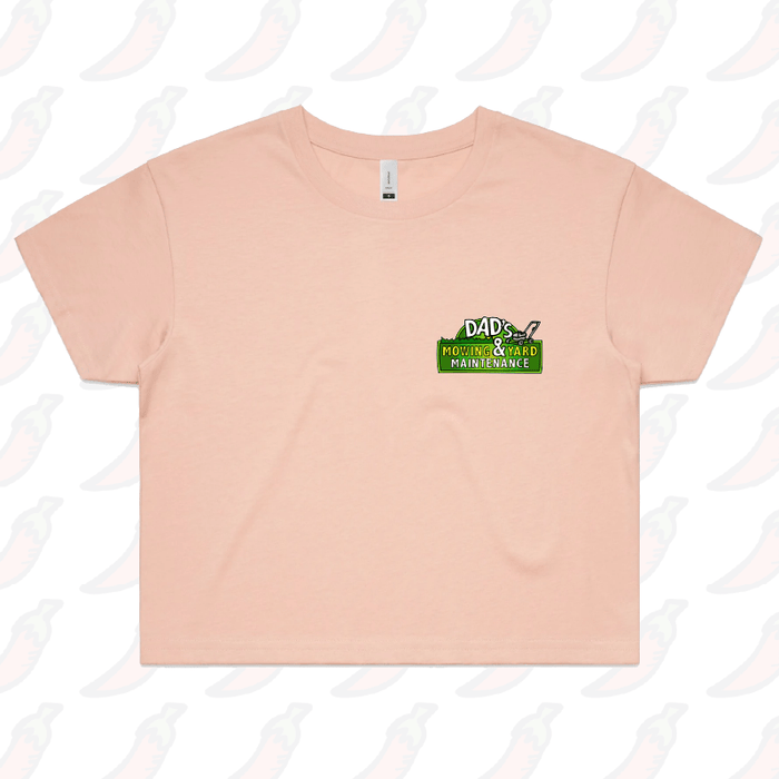 S / Pink Dad’s Mowing Company 👍 – Women's Crop Top