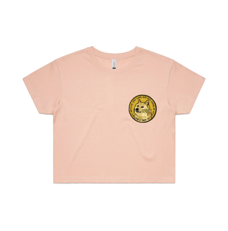 S / Pink Dogecoin 🚀 - Women's Crop Top