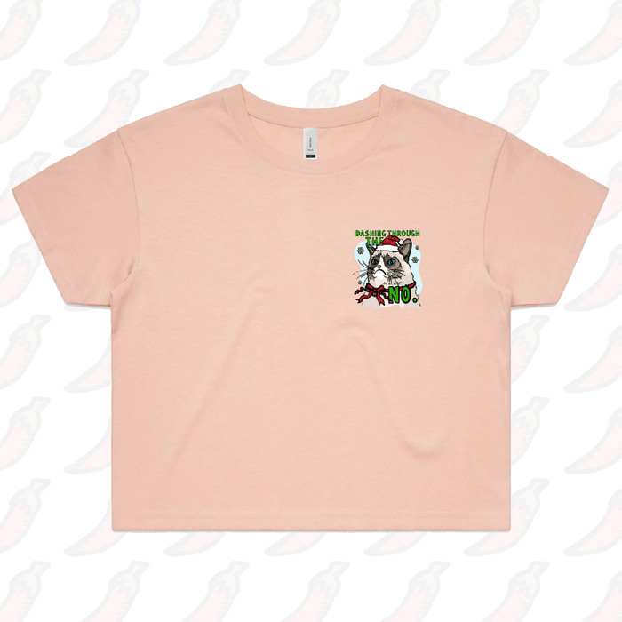 S / Pink Grumpy Cat Christmas 😾🎄 - Women's Crop Top