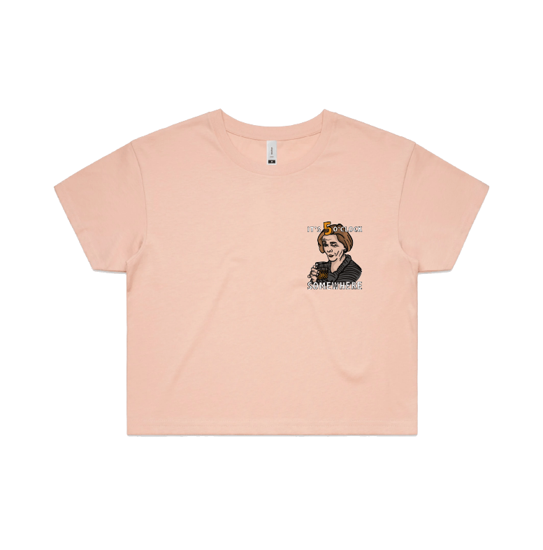 S / Pink It's 5 o'clock Somewhere ⌚ - Women's Crop Top