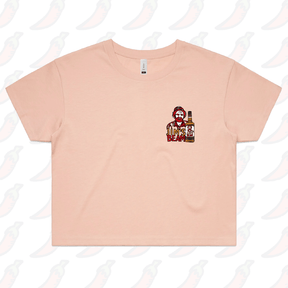 S / Pink Jim’s Beam 🥃👍 – Women's Crop Top