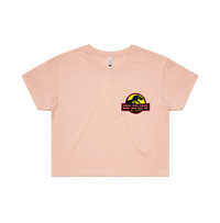 S / Pink Jurassic Park Theme 🦕 - Women's Crop Top