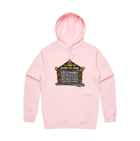 S / Pink / Large Front Design Bank of Dad 💰 - Unisex Hoodie