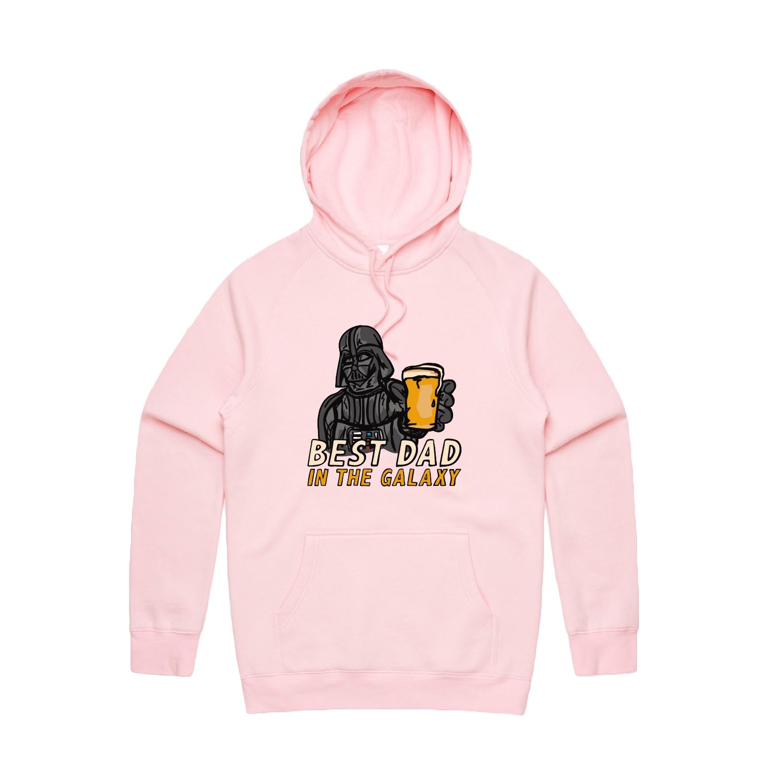 S / Pink / Large Front Design Best Dad in the Galaxy 🌌 - Unisex Hoodie