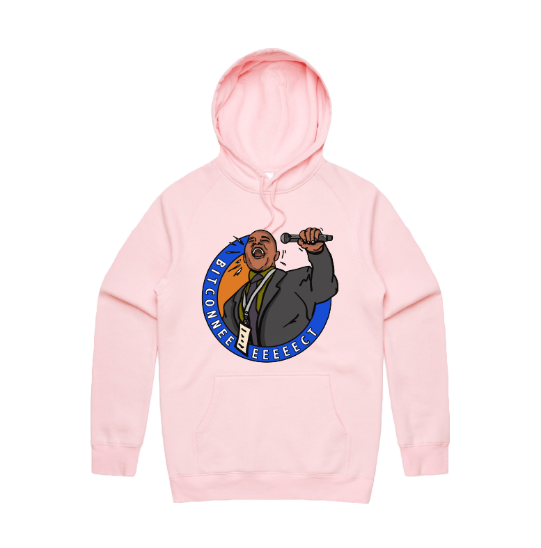 S / Pink / Large Front Design Bitconnect 🎤 - Unisex Hoodie