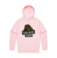 S / Pink / Large Front Design Clever Girl 🦖 - Unisex Hoodie