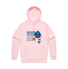 S / Pink / Large Front Design Daddy Shark 🦈 - Unisex Hoodie