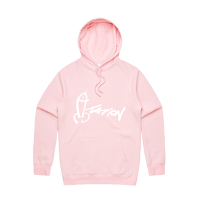 S / Pink / Large Front Design Dictation 📏 - Unisex Hoodie