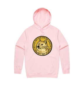S / Pink / Large Front Design Dogecoin 🚀 - Unisex Hoodie