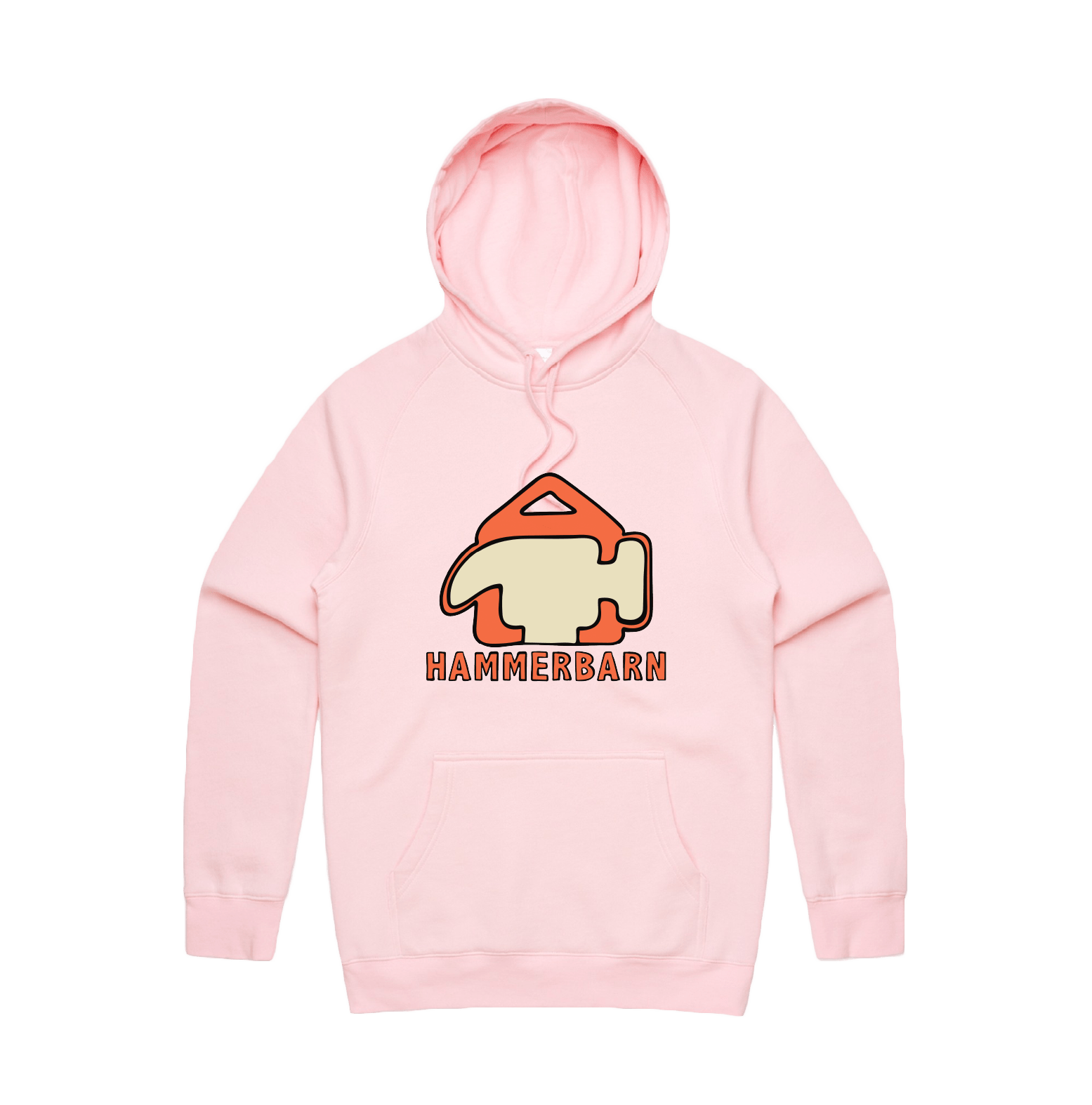 S / Pink / Large Front Design Hammerbarn 🔨 - Unisex Hoodie
