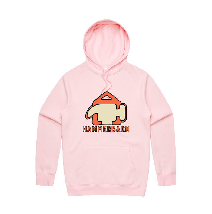 S / Pink / Large Front Design Hammerbarn 🔨 - Unisex Hoodie