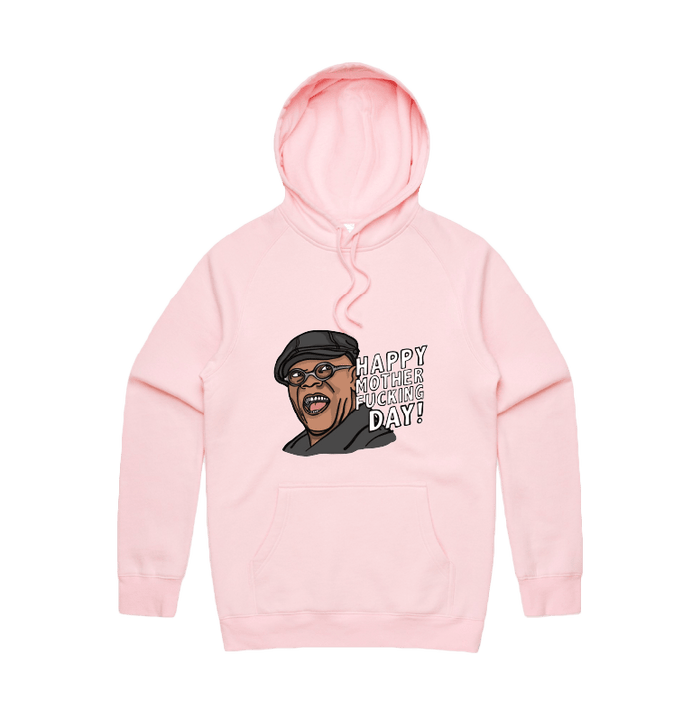 S / Pink / Large Front Design Happy Mother-F**king Day 💐 - Unisex Hoodie