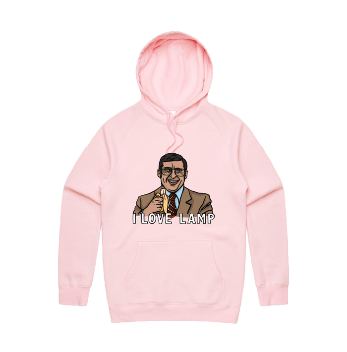 S / Pink / Large Front Design I Love Lamp ❤️ - Unisex Hoodie