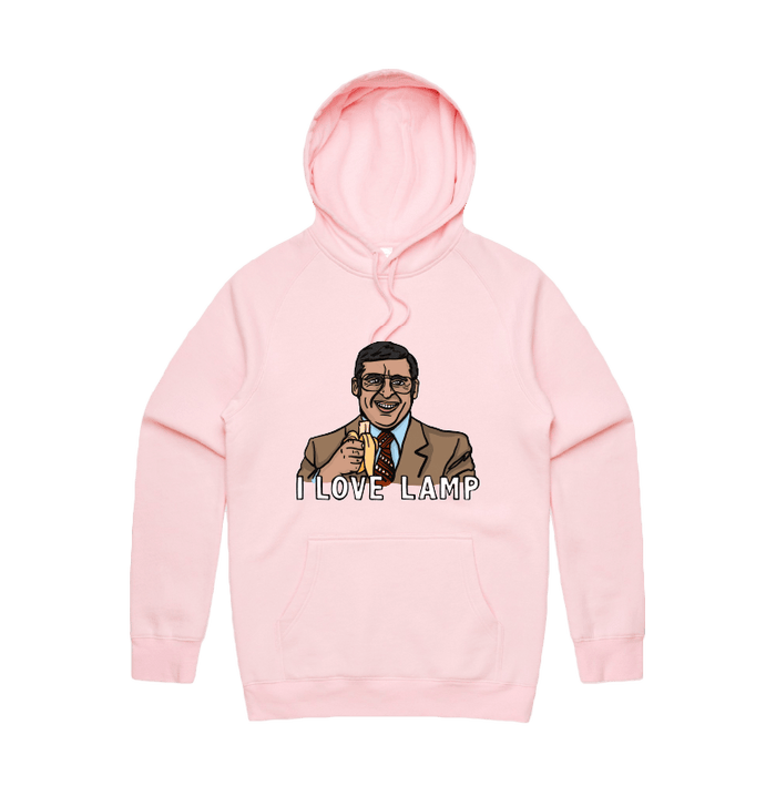 S / Pink / Large Front Design I Love Lamp ❤️ - Unisex Hoodie