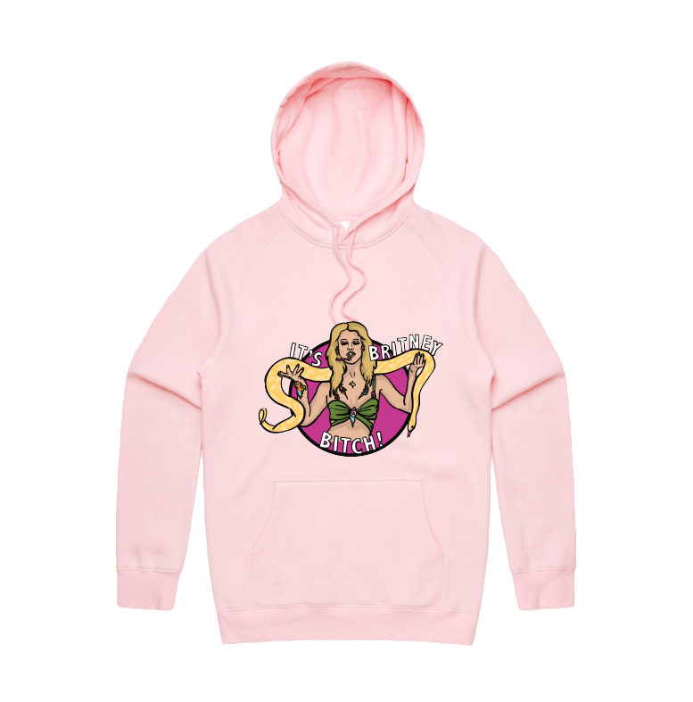 S / Pink / Large Front Design It's Britney 🐍 - Unisex Hoodie