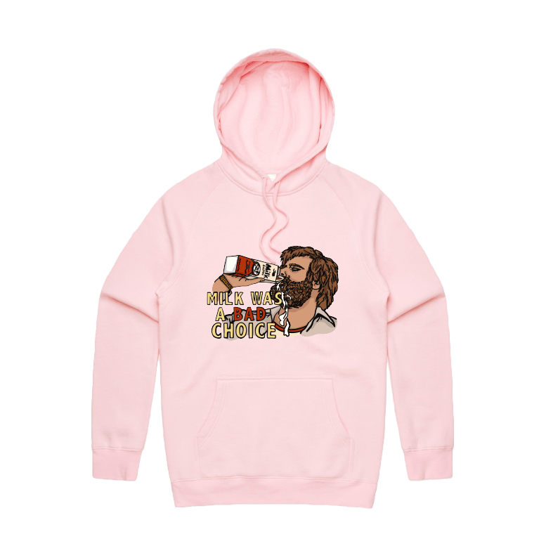 S / Pink / Large Front Design Milk Was A Bad Choice 🥛 - Unisex Hoodie
