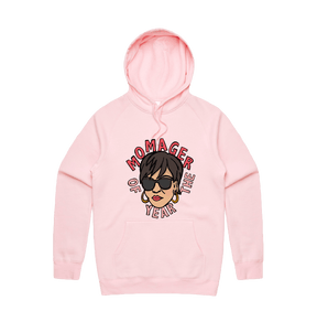 S / Pink / Large Front Design Momager 🕶️ - Unisex Hoodie