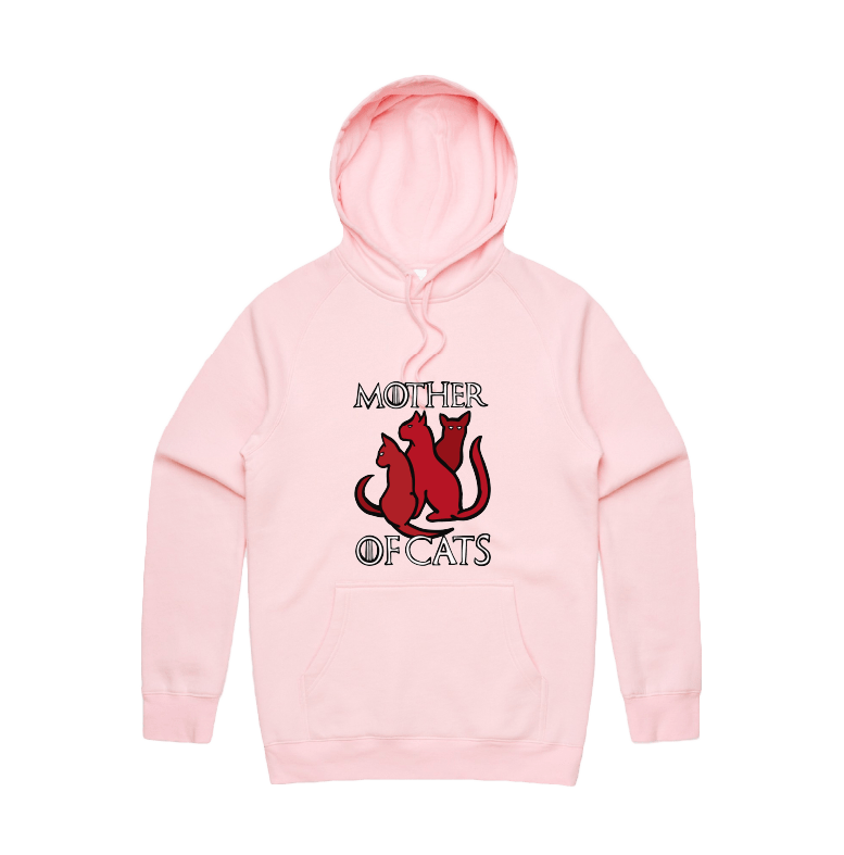 S / Pink / Large Front Design Mother of Cats 🐈 - Unisex Hoodie