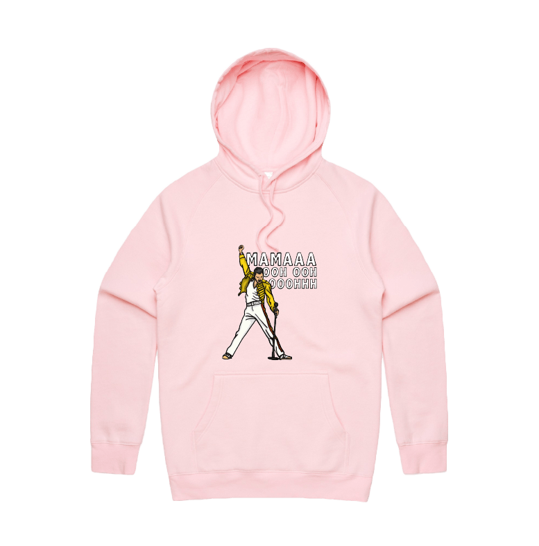 S / Pink / Large Front Design Mummaaaaa 🎙️ - Unisex Hoodie