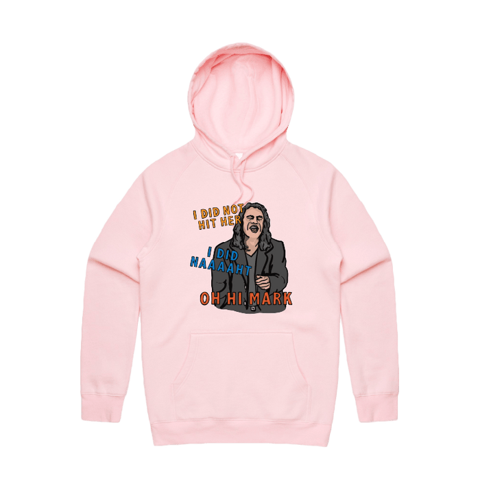 S / Pink / Large Front Design Oh Hi Mark 👋🏻 - Unisex Hoodie