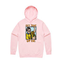 S / Pink / Large Front Design VB Longneck 👍 - Unisex Hoodie