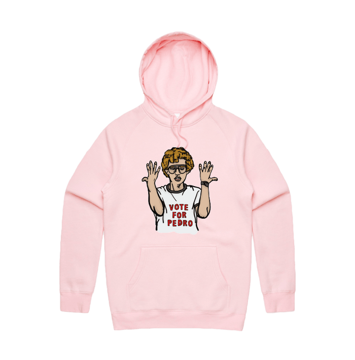S / Pink / Large Front Design Vote for Pedro 👓 - Unisex Hoodie