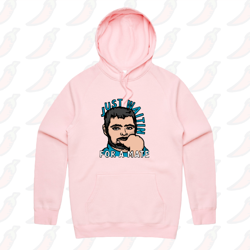 S / Pink / Large Front Design Waiting for a Mate 🚨 - Unisex Hoodie