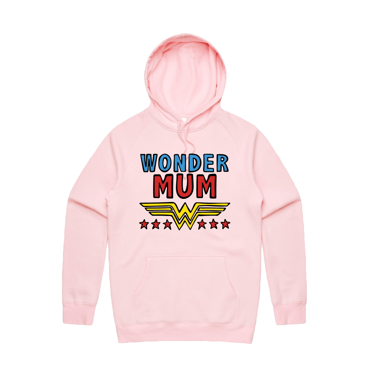 S / Pink / Large Front Design Wondermum 🦸‍♀️ - Unisex Hoodie