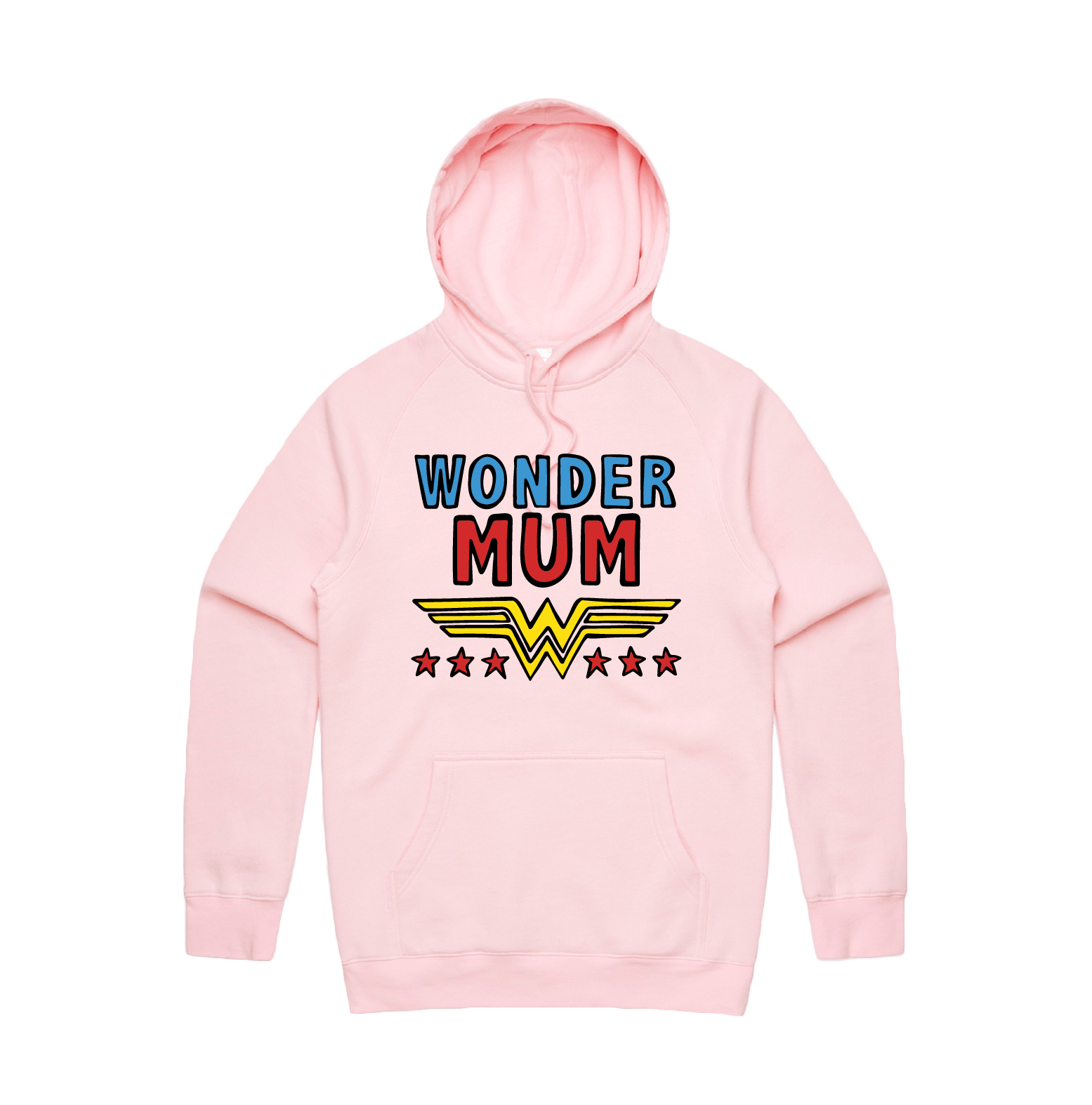 S / Pink / Large Front Design Wondermum 🦸‍♀️ - Unisex Hoodie