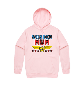 S / Pink / Large Front Design Wondermum 🦸‍♀️ - Unisex Hoodie
