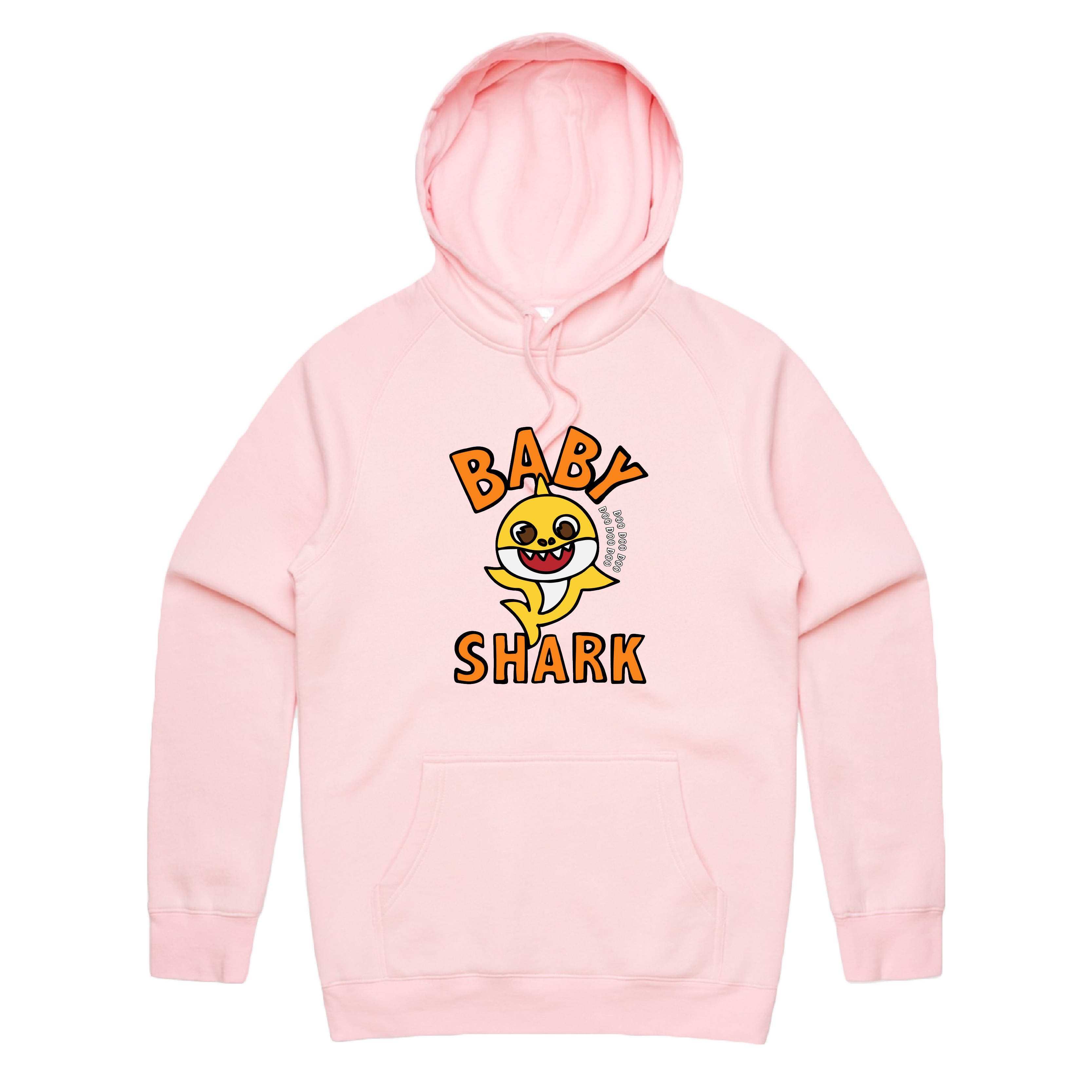 S / Pink / Large Front Print Baby Shark 🦈 - Unisex Hoodie