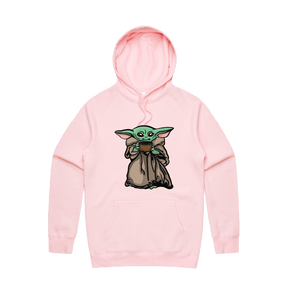 S / Pink / Large Front Print Baby Yoda 👶 - Unisex Hoodie