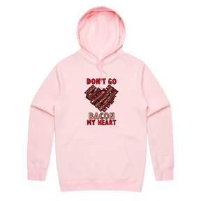 S / Pink / Large Front Print Bacon My Heart 🥓❤️- Unisex Hoodie