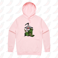 S / Pink / Large Front Print Bali Bin Chicken 🗑️ - Unisex Hoodie