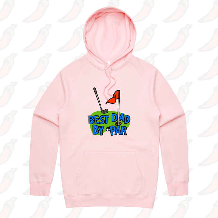 S / Pink / Large Front Print Best Dad By Par Green ⛳ - Unisex Hoodie