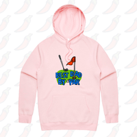 S / Pink / Large Front Print Best Dad By Par Green ⛳ - Unisex Hoodie
