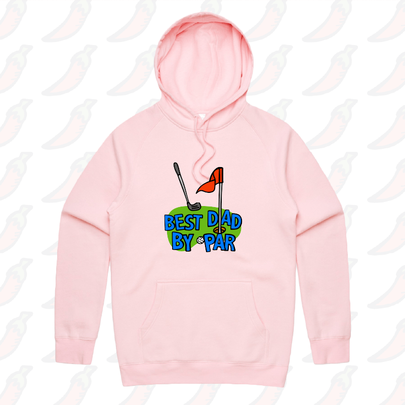S / Pink / Large Front Print Best Dad By Par Green ⛳ - Unisex Hoodie