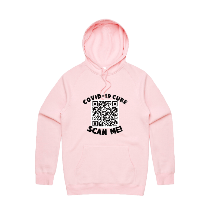 S / Pink / Large Front Print Big Barry UNCENSORED QR Prank 🍆  - Unisex Hoodie