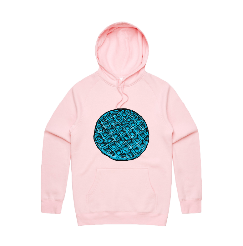 S / Pink / Large Front Print Blue Waffle 🧇🤮 - Unisex Hoodie