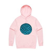 S / Pink / Large Front Print Blue Waffle 🧇🤮 - Unisex Hoodie